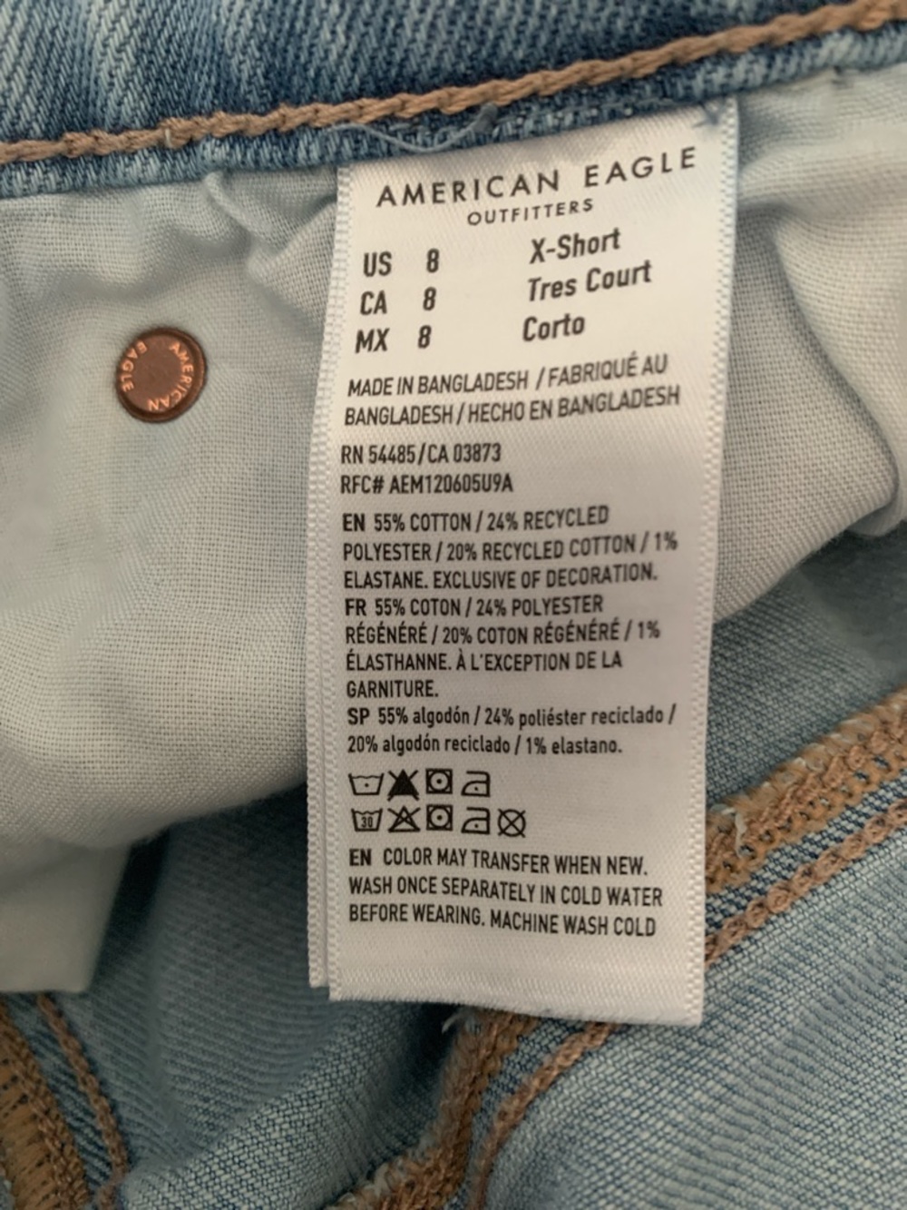 American Eagle Outfitters Stovepipe X-Short Crop Jean Size 8 - Picture 5 of 7